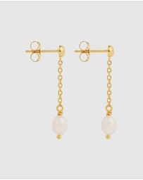 Najo - Tidal Whisper Yellow Gold Single Pearl Earring