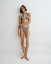 BONDI BORN - Isabella Bikini Top - Mocha Dot (Embodee™)