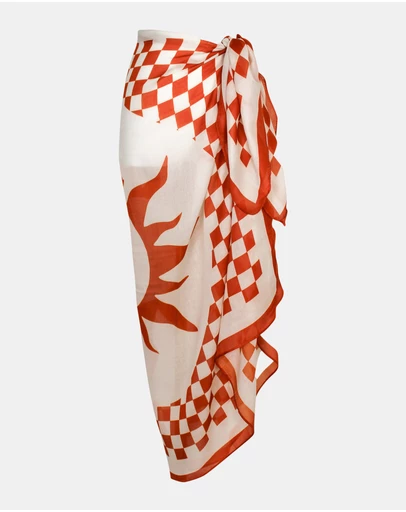 Morgan & Taylor - Athena Beach Sarong in Rust Orange