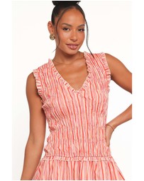 Petal & Pup - Leabrook Mini Dress - Peach Stripe