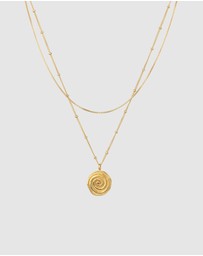 Elli Jewelry - Necklace Layer Disc 925 Sterling Silver Gold-Plated