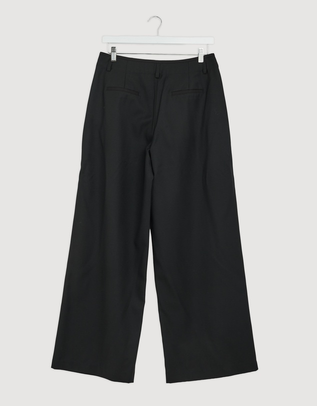 Revibe - Repaired Minima Esenciales Senna Wool Blend Wide Leg Pants - AU 12