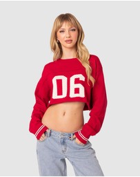 EDIKTED - Varsity Cropped Sweater