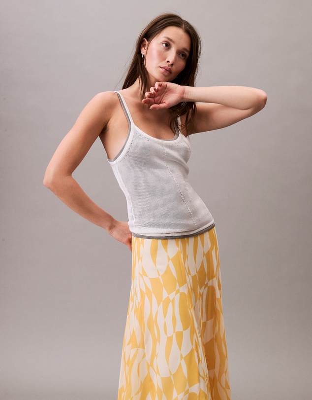 Calvin Klein - Printed Chiffon Midi Skirt