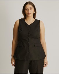 Atmos&Here Curvy - Nora Longline Linen Blend Vest