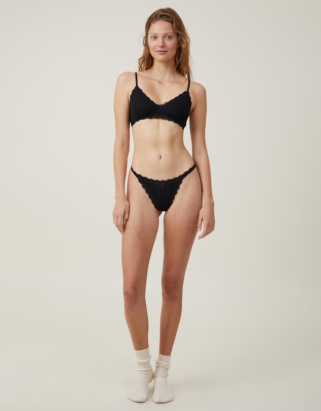 Cotton On Body - Organic Cotton Lace Padded Bralette