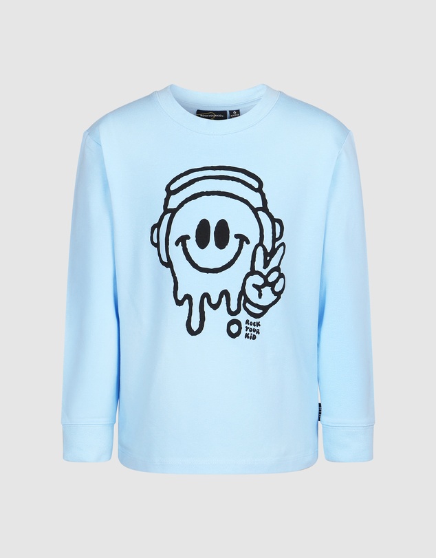Rock Your Kid - Chill Out David Long Sleeve T-Shirt in Light Blue