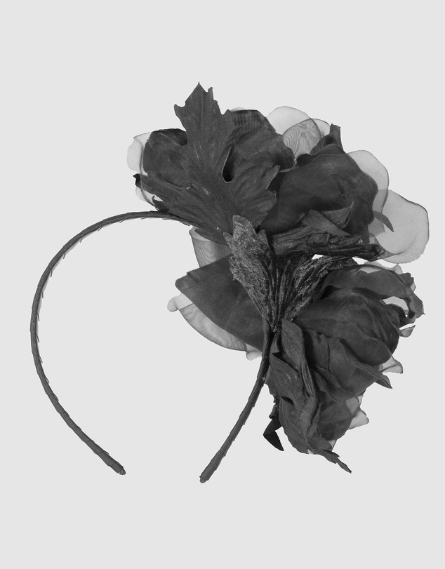 Fillies Collection - Large Black Flowers Headband