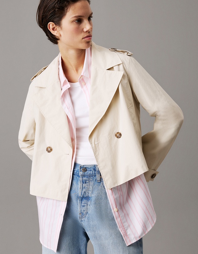 Calvin Klein - Loose Cropped Trench Jacket