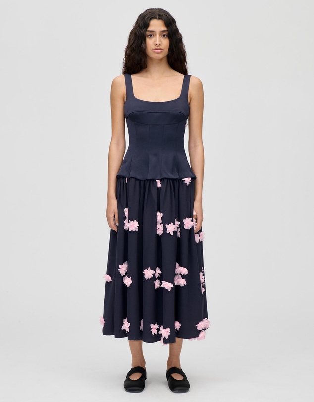 Stine Goya - Double Sided Crepe Corset Long Dress