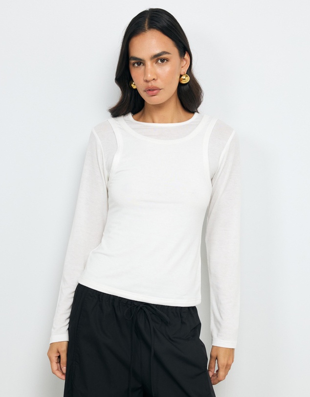 AERE - Tara Layered Jersey Top