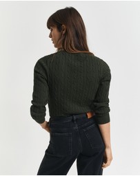 Gant - Stretch Cotton Cable V-Neck Knit