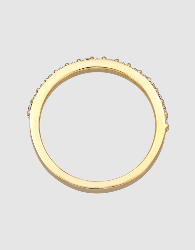 Elli Jewelry - Ring Band Memoire Elegant with Crystals in 925 Sterling Silver Gold Plated