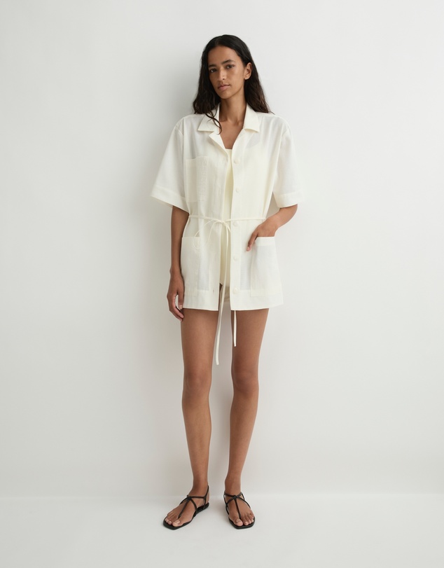 BONDI BORN - Noosa Mini Tee Dress - Natural