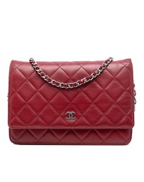 Pre-Loved by Azura Reborn - Pre-Loved CC Quilted Lambskin Wallet on Chain