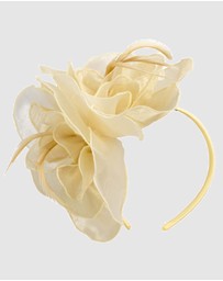 Max Alexander - Yellow Cream Organza Flower Fascinator