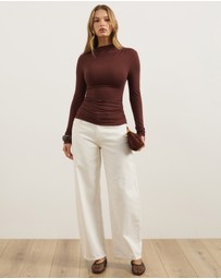 Atmos&Here - Poppy Asymmetrical Draped Jersey Top