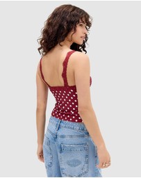 BDG By Urban Outfitters - Polka Dot Lace Trim Cami