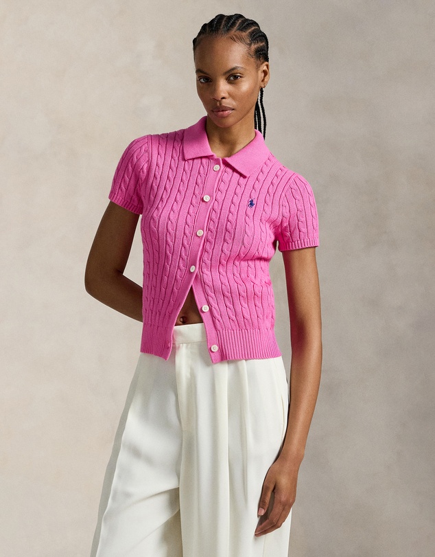 Polo Ralph Lauren - Cable Cotton SS Polo Cardigan