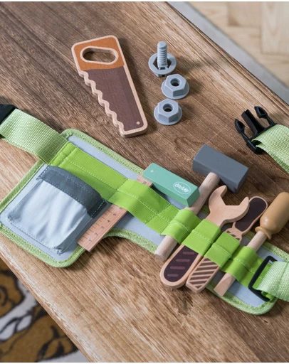 Dantoy - Dantoy - Playful Wood - Tool Belt - 11 pcs