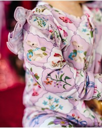 Fleur Harris - 'Woodland Grid' Precious Frill Coverall in Sweet Lilac