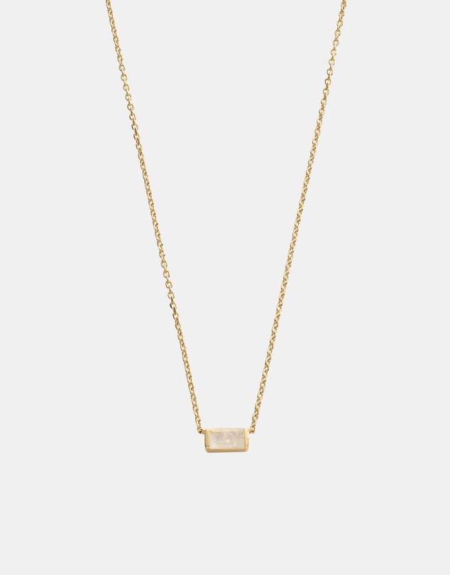 Kirstin Ash - Baguette Birthstone Necklace June Moonstone