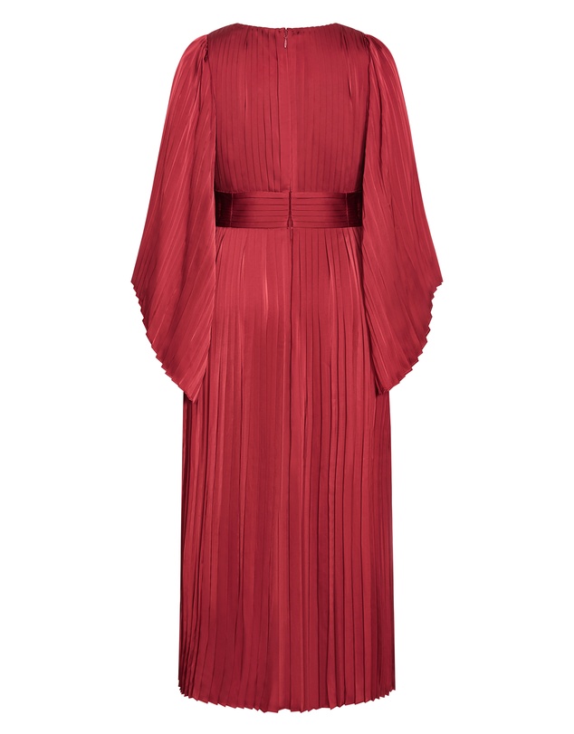 City Chic - Carmina Pleat Maxi Dress - currant