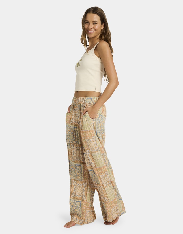 Billabong - Womens Follow Me Elastic-waist Linen Pants