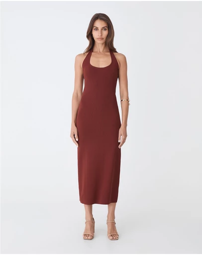 Forcast - Jolin Halter Neck Rib Dress