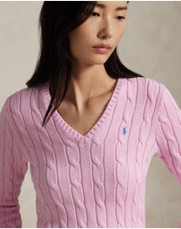 Polo Ralph Lauren - Cable-Knit Cotton V-Neck Sweater - ICONIC EXCLUSIVE