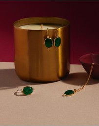 Najo - Fleur Yellow Gold Green Onyx Ring