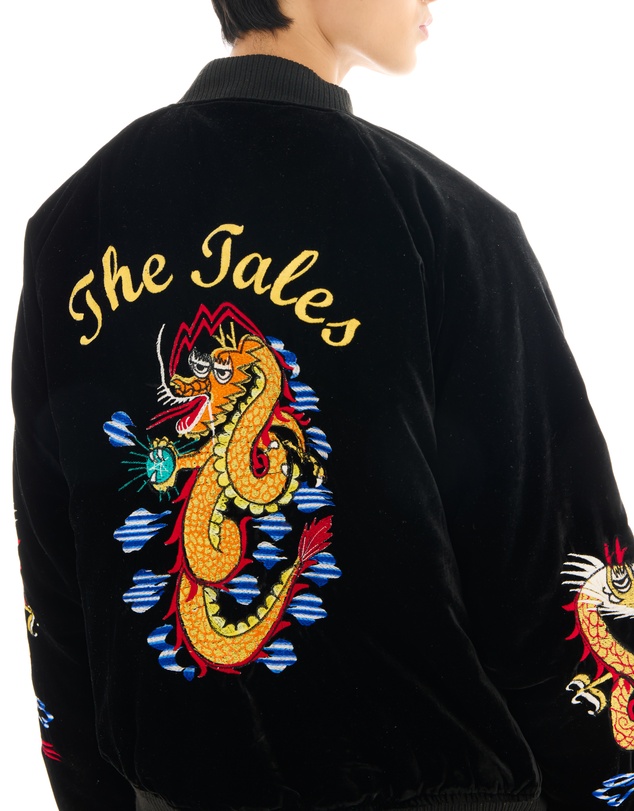 THE TALES - Tokyo Dragon Embroidered Velvet Bomber Jacket