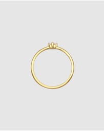 Elli Jewelry - Ring Engagement Ring Solitaire Classic with Zirconia in 925 sterling silver gold plated