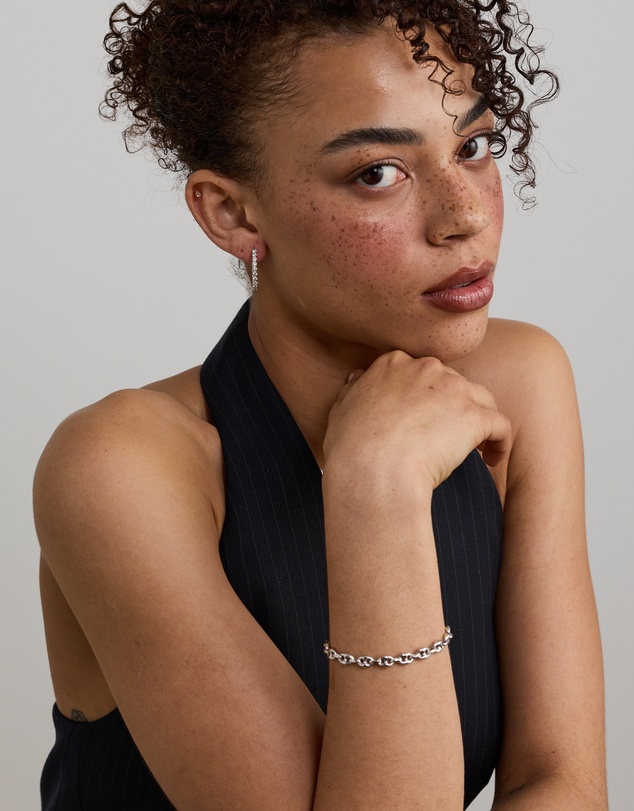 Michael Hill - 2.00 Carat TW Laboratory-Grown Diamond Inside Out Hoop Earrings in Silver -Medium