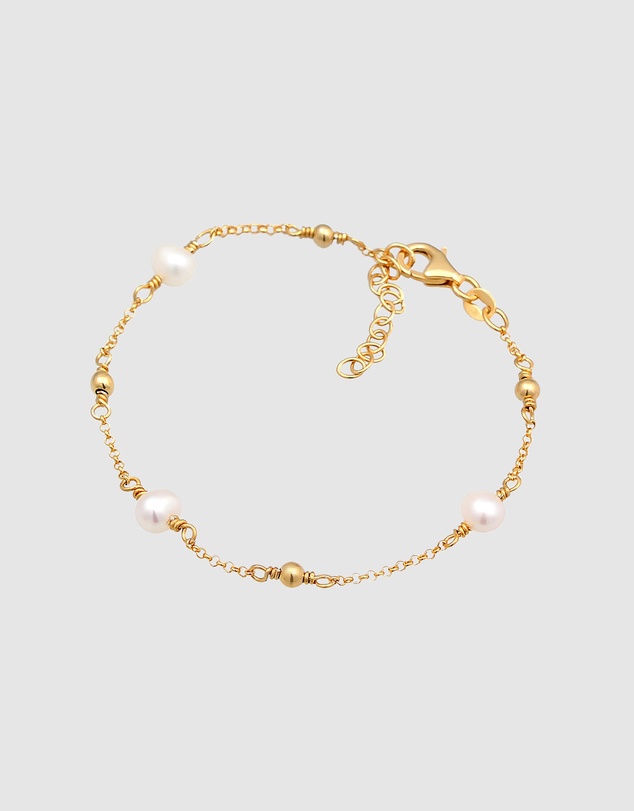 Elli Jewelry - Freshwater Pearl Bracelet in Gold-Plated 925 Silver