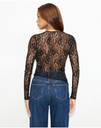 Dazie - Spotlight Lace Long Sleeve Top