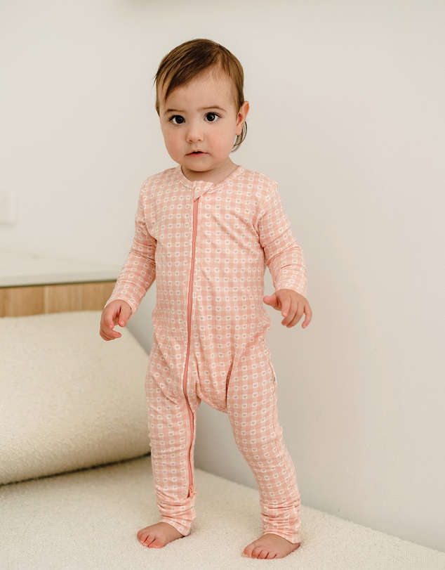 Kynd Baby - Day Or Night Onesie in Heart Gingham