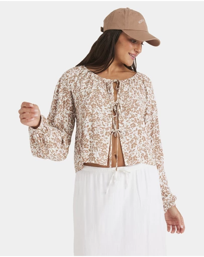 Roxy - Womens Kerlina Tie Top Long Sleeve Shirt