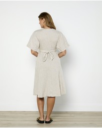Cirkular - Pre-Loved - Reformation Taupe Linen Midi Dress