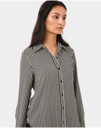 Forcast - Wanda Stripe Satin Shirt