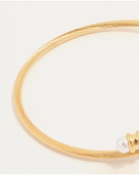 Lovisa - Waterproof Gold Plated Stainless Steel Pearl Twisted Bangle