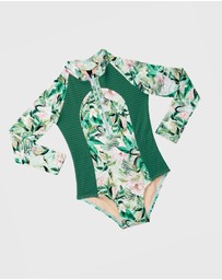 Aqua Blu Kids - Marabou Long Sleeve One Piece - Kids