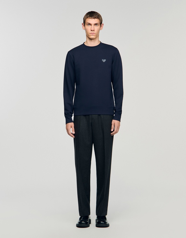 Sandro - Single Coeur Crewneck Sweatshirt