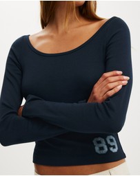 Cotton On - The Ls Off Shoulder Graphic Tee