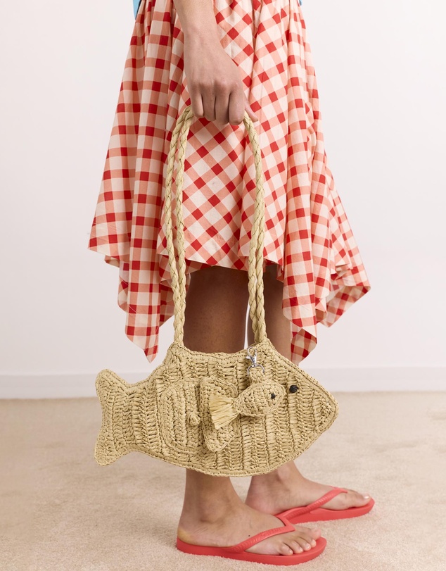 Damson Madder - Raffia Fish Bag Charm
