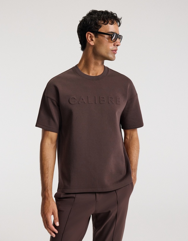 Calibre - Relaxed Fit Logo Sweat T-shirt Mocha