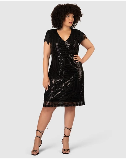 Pink Dusk by Curve Project - Over The Top Sequin Mini Dress