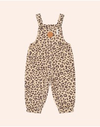 Huxbaby - Leopard Print Denim Overalls - Babies
