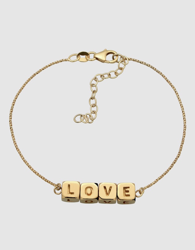 Elli Jewelry - LOVE Bracelet in Gold-Plated 925 Silver