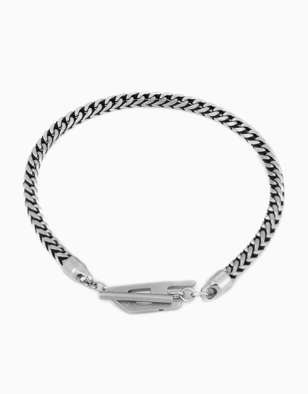 Diesel - D Logo Silver Tone Bracelet